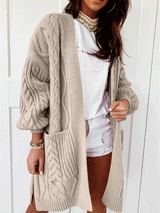 Women's Cardigans Soft Warm Pocket Twist Knit Cardigan - Cardigans & Sweaters - INS | Online Fashion Free Shipping Clothing, Dresses, Tops, Shoes - 21/10/2021 - 40-50 - CAR2110211156