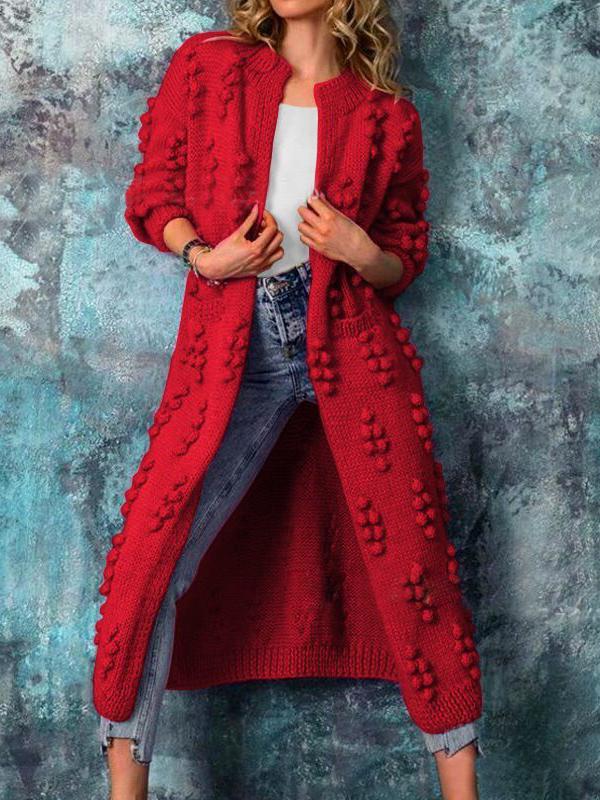 Women's Cardigans Solid Jacquard Long Sweater Cardigan - Cardigans & Sweaters - INS | Online Fashion Free Shipping Clothing, Dresses, Tops, Shoes - 04/11/2021 - CAR2111041182 - Cardigans & Sweaters