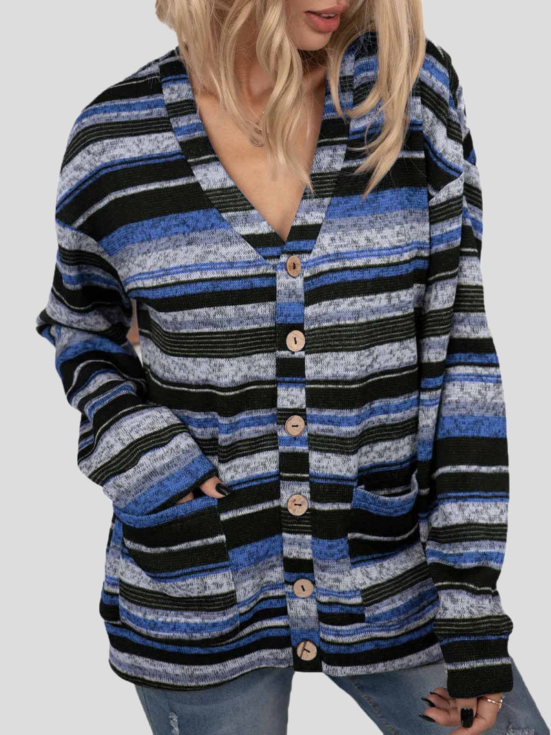 Women's Cardigans V-Neck Button Pocket Long Sleeve Knitted Cardigan - Cardigans & Sweaters - INS | Online Fashion Free Shipping Clothing, Dresses, Tops, Shoes - 19/10/2021 - 20-30 - Cardigans & Sweaters