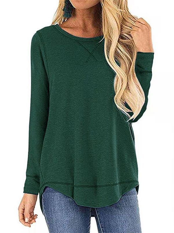 Women's Casual Pure Color Loose T-shirt - INS | Online Fashion Free Shipping Clothing, Dresses, Tops, Shoes