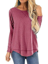 Women's Casual Pure Color Loose T-shirt - INS | Online Fashion Free Shipping Clothing, Dresses, Tops, Shoes