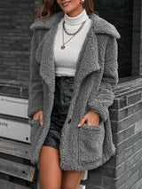 Women's Coats Bubble Fluff Loose Lapel Pocket Trench Coat - Coats & Jackets - INS | Online Fashion Free Shipping Clothing, Dresses, Tops, Shoes - 12/10/2021 - 30-40 - COA2110121205