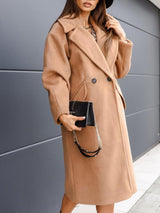 Women's Coats Double-Breasted Suit Collar Long Woolen Coat - Coats & Jackets - INS | Online Fashion Free Shipping Clothing, Dresses, Tops, Shoes - 01/09/2021 - 30-40 - COA2109011125