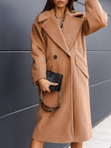 Women's Coats Double-Breasted Suit Collar Long Woolen Coat - Coats & Jackets - INS | Online Fashion Free Shipping Clothing, Dresses, Tops, Shoes - 01/09/2021 - 30-40 - COA2109011125
