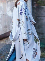 Women's Coats Fashion Floral Print Split Cardigan Coat - Coats & Jackets - INS | Online Fashion Free Shipping Clothing, Dresses, Tops, Shoes - 03/09/2021 - COA2109031130 - Coats & Jackets