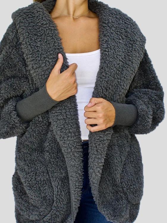 Women's Coats Fashion Furry Hooded Pocket Coat - Coats & Jackets - INS | Online Fashion Free Shipping Clothing, Dresses, Tops, Shoes - 11/11/2021 - 30-40 - COA2111111298