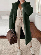 Women's Coats Fashion Loose Lapel Faux Fur Long Sleeve Long Coat - Coats & Jackets - INS | Online Fashion Free Shipping Clothing, Dresses, Tops, Shoes - 23/11/2021 - 40-50 - COA2111231329
