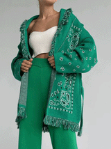Women's Coats Fashion Printed Fringed Belt Sweater Cardigan Coat - Coats & Jackets - INS | Online Fashion Free Shipping Clothing, Dresses, Tops, Shoes - 29/09/2021 - Cardigans & Sweaters - COA2109291179