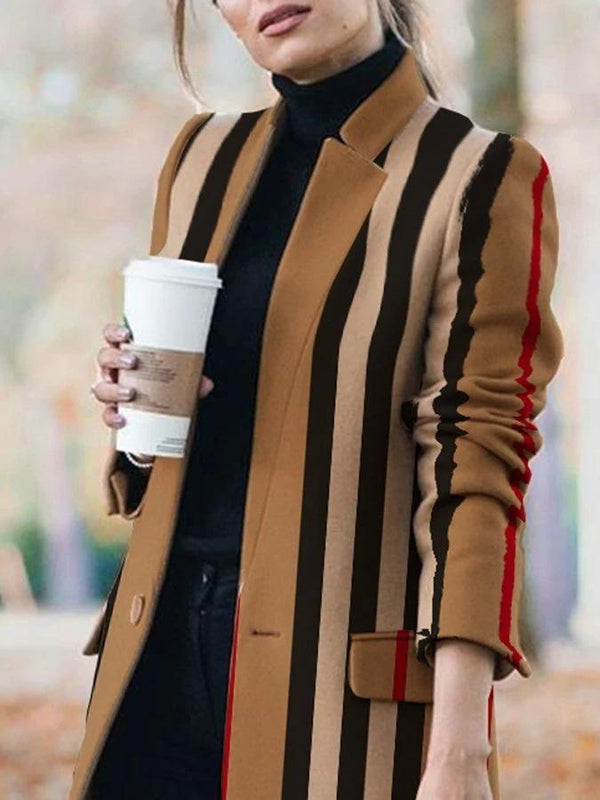 Women's Coats Fashion Printed Stand-Collar Woolen Coat - Coats & Jackets - INS | Online Fashion Free Shipping Clothing, Dresses, Tops, Shoes - 12/10/2021 - 30-40 - COA2110121207