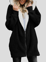 Women's Coats Hooded Zipper Cardigan Fur Coat - Coats & Jackets - INS | Online Fashion Free Shipping Clothing, Dresses, Tops, Shoes - 10/09/2021 - 20-30 - COA2109101140