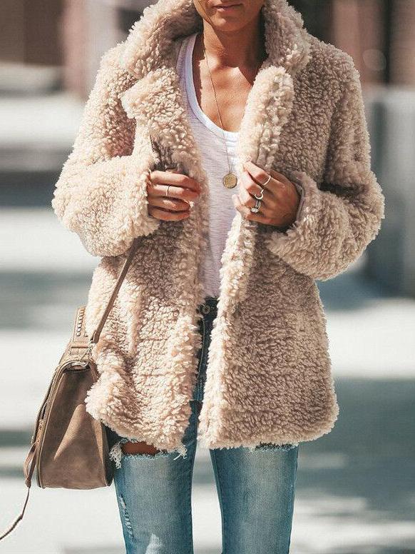 Women's Coats Lapel Long Sleeve Granular Velvet Solid Coat - Coats & Jackets - INS | Online Fashion Free Shipping Clothing, Dresses, Tops, Shoes - 20-30 - 24/09/2021 - COA2109241160