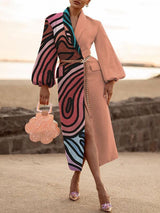 Women's Coats Lapel Printed Temperament Long Woolen Coat - Coats & Jackets - INS | Online Fashion Free Shipping Clothing, Dresses, Tops, Shoes - 15/09/2021 - COA2109161154 - Coats & Jackets