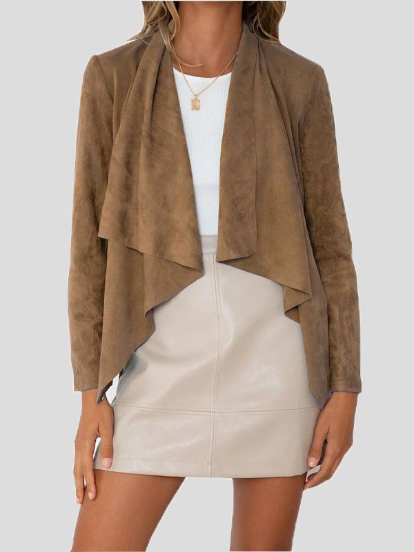 Women's Coats Lapel Solid Velvet Long Sleeve Casual Coats - Coats & Jackets - INS | Online Fashion Free Shipping Clothing, Dresses, Tops, Shoes - 20-30 - 20/11/2021 - COA2111201321