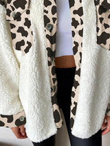 Women's Coats Leopard Print Plush Stitching Long Sleeve Jacket - Coats & Jackets - INS | Online Fashion Free Shipping Clothing, Dresses, Tops, Shoes - 20/08/2021 - 30-40 - COA2108201118