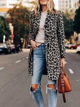 Women's Coats Leopard Print Temperament Slim Long Woolen Coat - Coats & Jackets - INS | Online Fashion Free Shipping Clothing, Dresses, Tops, Shoes - 23/10/2021 - 40-50 - COA2110231243
