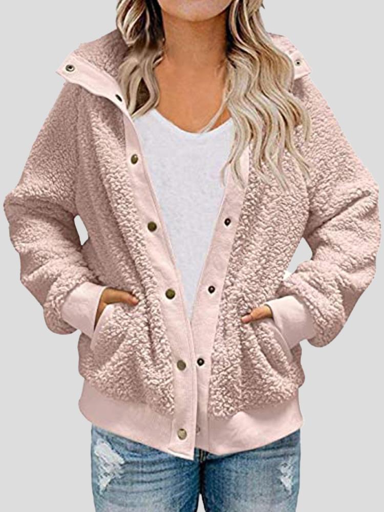 Women's Coats Long Sleeve Button Pocket Loose Coat - Coats & Jackets - INS | Online Fashion Free Shipping Clothing, Dresses, Tops, Shoes - 15/09/2021 - 20-30 - COA2109161151