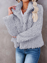 Women's Coats Long Sleeve Lamb Wool Crop Coat - Coats & Jackets - INS | Online Fashion Free Shipping Clothing, Dresses, Tops, Shoes - 15/10/2021 - COA2110151220 - Coats & Jackets