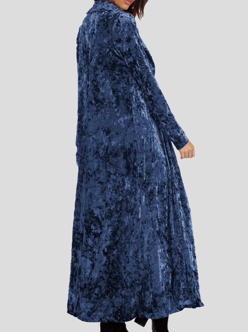 Women's Coats Long Sleeve Velvet Long Cardigan Coat - Coats & Jackets - INS | Online Fashion Free Shipping Clothing, Dresses, Tops, Shoes - 18/10/2021 - 20-30 - COA2110181225