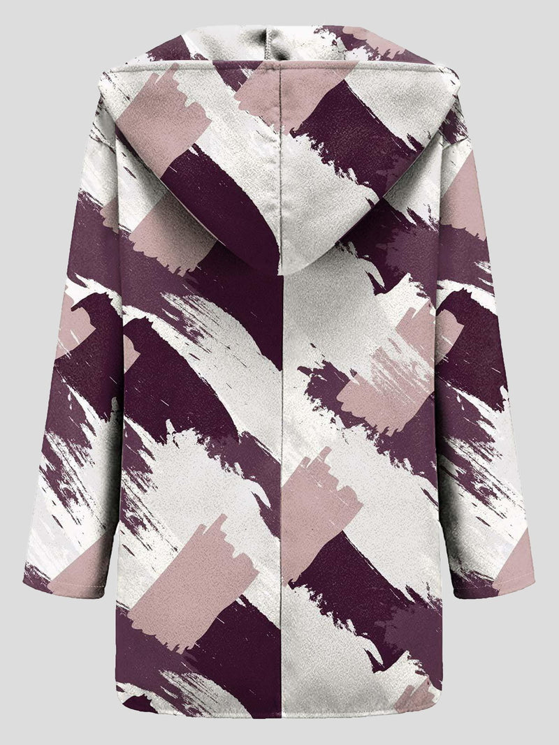 Women's Coats Loose Retro Print Lapel Woolen Coat - Coats & Jackets - INS | Online Fashion Free Shipping Clothing, Dresses, Tops, Shoes - 18/11/2021 - 30-40 - COA2111181316