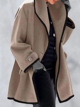Women's Coats Loose Solid Hooded Woolen Coat - Coats & Jackets - INS | Online Fashion Free Shipping Clothing, Dresses, Tops, Shoes - 10/11/2021 - 30-40 - COA2111111295