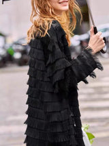 Women's Coats Multilayer Fringed Long Sleeve Cardigan Coat - Coats & Jackets - INS | Online Fashion Free Shipping Clothing, Dresses, Tops, Shoes - 13/10/2021 - 30-40 - COA2110131217