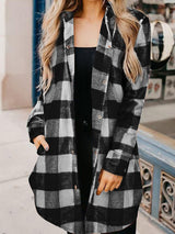 Women's Coats Plaid Button Mid-Length Long Sleeve Jacket - Coats & Jackets - INS | Online Fashion Free Shipping Clothing, Dresses, Tops, Shoes - 17/09/2021 - COA2109171156 - Coats & Jackets