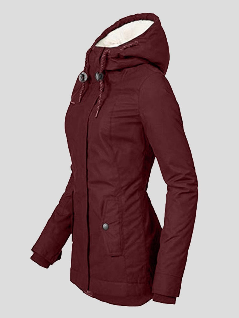 Women's Coats Plush Padded Zipper Pocket Hooded Cotton Coat - Coats & Jackets - INS | Online Fashion Free Shipping Clothing, Dresses, Tops, Shoes - 25/10/2021 - COA2110251248 - Coats & Jackets