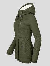 Women's Coats Plush Padded Zipper Pocket Hooded Cotton Coat - Coats & Jackets - INS | Online Fashion Free Shipping Clothing, Dresses, Tops, Shoes - 25/10/2021 - COA2110251248 - Coats & Jackets