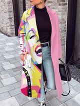 Women's Coats Printed Stitching Lapel Long Woolen Coat - Coats & Jackets - INS | Online Fashion Free Shipping Clothing, Dresses, Tops, Shoes - 28/09/2021 - COA2109281170 - Coats & Jackets