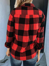 Women's Coats Red Plaid Long Sleeve Zipper Coat - Coats & Jackets - INS | Online Fashion Free Shipping Clothing, Dresses, Tops, Shoes - 04/11/2021 - 30-40 - COA2111041276