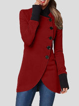 Women's Coats Single-Breasted Long Sleeve Irregular Coat - Coats & Jackets - INS | Online Fashion Free Shipping Clothing, Dresses, Tops, Shoes - 12/11/2021 - 20-30 - COA2111121304
