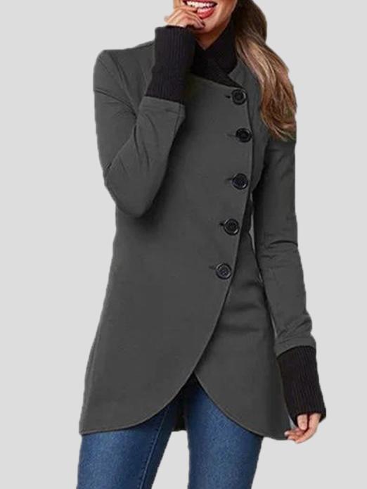 Women's Coats Single-Breasted Long Sleeve Irregular Coat - Coats & Jackets - INS | Online Fashion Free Shipping Clothing, Dresses, Tops, Shoes - 12/11/2021 - 20-30 - COA2111121304