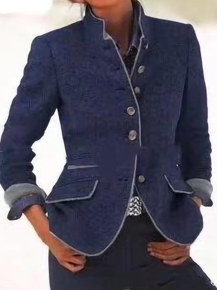 Women's Coats Slim Button Long Sleeve Woolen Coat - Coats & Jackets - INS | Online Fashion Free Shipping Clothing, Dresses, Tops, Shoes - 26/10/2021 - 30-40 - COA2110261252