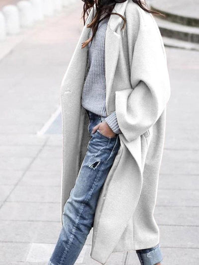 Women's Coats Solid Double-Sided Woolen Mid-Length Coat - Coats & Jackets - INS | Online Fashion Free Shipping Clothing, Dresses, Tops, Shoes - 16/09/2021 - COA2109161153 - Coats & Jackets