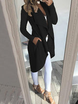 Women's Coats Solid Lapel Pocket Slim Mid-Length Coat - Coats & Jackets - Instastyled | Online Fashion Free Shipping Clothing, Dresses, Tops, Shoes - 15/12/2021 - COA2112151367 - Coats