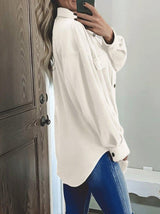 Women's Coats Solid Long Sleeve Lapel Single-Breasted Shirt Coat - Coats & Jackets - INS | Online Fashion Free Shipping Clothing, Dresses, Tops, Shoes - 12/10/2021 - 30-40 - COA2110121211