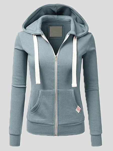 Women's Coats Sports Cardigan Zip Pocket Hooded Jacket - Coats & Jackets - INS | Online Fashion Free Shipping Clothing, Dresses, Tops, Shoes - 20-30 - 24/08/2021 - COA2108251120