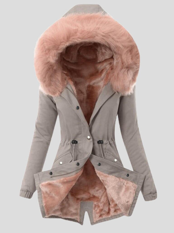 Women's Coats Thickened Cold Warm Fur Collar Hooded Coats - Coats & Jackets - Instastyled | Online Fashion Free Shipping Clothing, Dresses, Tops, Shoes - 13/12/2021 - COA2112131356 - Coats & Jackets