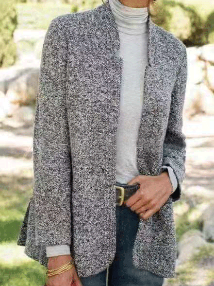Women's Coats Woolen Stand Collar Cardigan Long Sleeve Casual Coats - Coats & Jackets - INS | Online Fashion Free Shipping Clothing, Dresses, Tops, Shoes - 2/11/2021 - 20-30 - COA2111021268