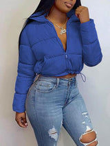 Women's Coats Zip Pocket Long Sleeve Drawstring Adjustable Coats - Coats & Jackets - Instastyled | Online Fashion Free Shipping Clothing, Dresses, Tops, Shoes - 06/12/2021 - COA2112061341 - Coats & Jackets