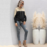 Women's Colorblock Drawstring Hoodie - INS | Online Fashion Free Shipping Clothing, Dresses, Tops, Shoes