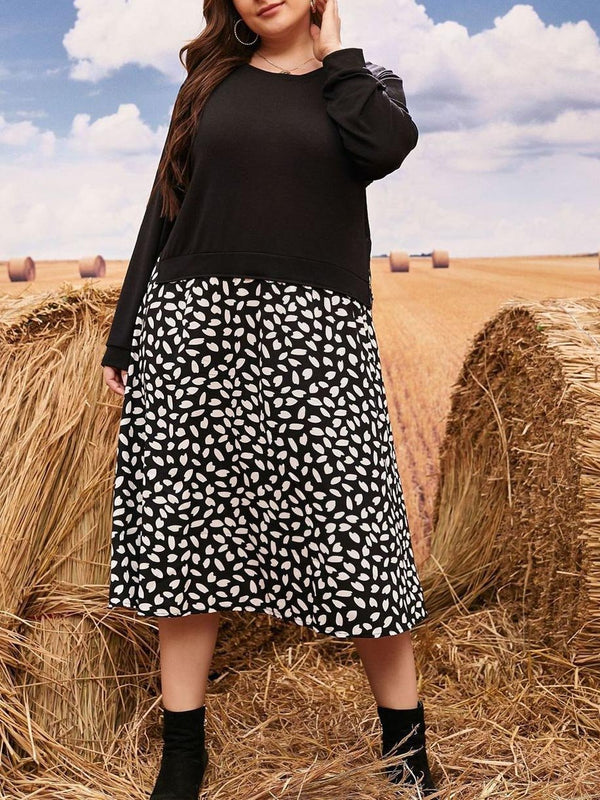 Women's Crew Neck Plus Size Dress - CURVE+PLUS - INS | Online Fashion Free Shipping Clothing, Dresses, Tops, Shoes - CURVE+PLUS - Mx Curve+Plus -