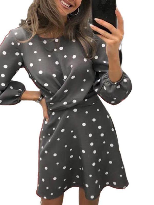 Women's Crewneck Polka Dot Formal Dress - INS | Online Fashion Free Shipping Clothing, Dresses, Tops, Shoes