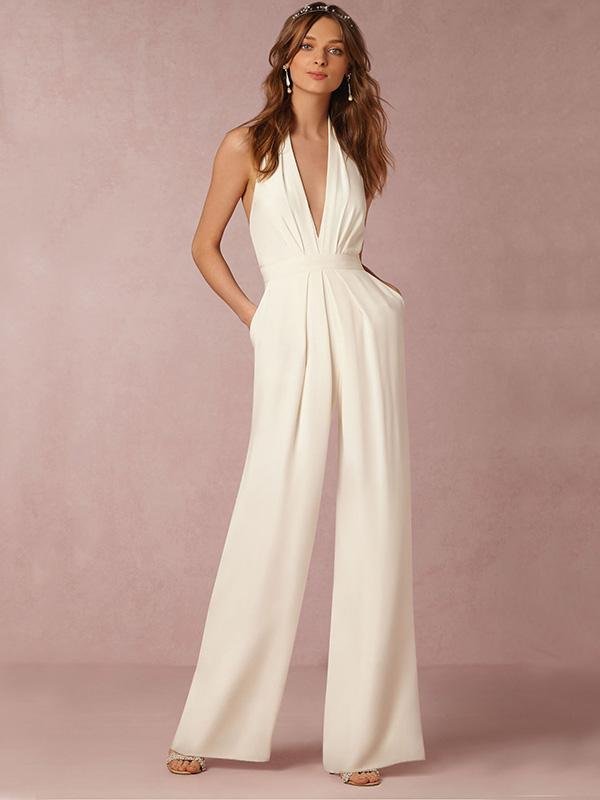 Women's Dress Sleeveless Halter Neck Pocket Loose Jumpsuit - Jumpsuits - INS | Online Fashion Free Shipping Clothing, Dresses, Tops, Shoes - 12/05/2021 - 120521 - Category_Jumpsuits