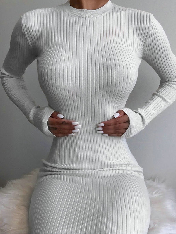 Women's Dresses Bare Back Belted Tight Long Sleeve Dress - Maxi Dresses - INS | Online Fashion Free Shipping Clothing, Dresses, Tops, Shoes - 03/11/2021 - 20-30 - Bodycon Dresses