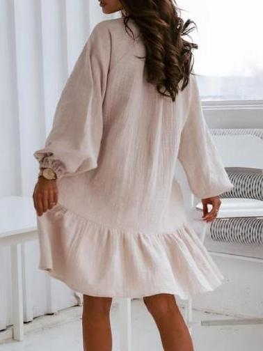 Women's Dresses Belted Loose Long Sleeve Mini Dress - Mini Dresses - INS | Online Fashion Free Shipping Clothing, Dresses, Tops, Shoes - 20-30 - 21/08/2021 - Category_Mini Dresses