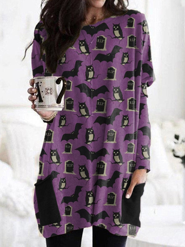 Women's Dresses Cartoon Print Long Sleeve Dress - Mini Dresses - INS | Online Fashion Free Shipping Clothing, Dresses, Tops, Shoes - 10-20 - 20/08/2021 - Category_Mini Dresses