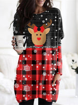 Women's Dresses Christmas Print Pocket Long Sleeve Casual Dress - Mini Dresses - INS | Online Fashion Free Shipping Clothing, Dresses, Tops, Shoes - 06/11/2021 - 20-30 - Casual Dresses