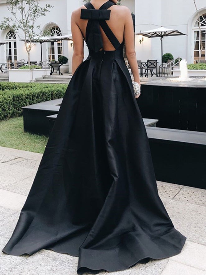 Women's Dresses Deep V-Neck Bare Back Party Dinner Dress - Maxi Dresses - Instastyled | Online Fashion Free Shipping Clothing, Dresses, Tops, Shoes - 24/12/2021 - color-black - color-pink