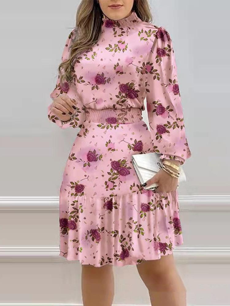 Women's Dresses Flower Lantern Sleeve Ruffled Mini Dress - Mini Dresses - INS | Online Fashion Free Shipping Clothing, Dresses, Tops, Shoes - 12/11/2021 - 30-40 - color-one-set5-pcs